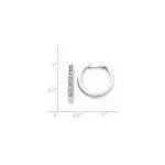 14k White Gold Real Diamond Hoop Earrings