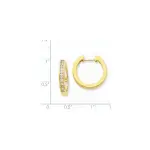 14k White Gold Real Diamond Hoop Earrings