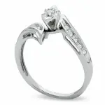 0.10 CT. T.W. Natural Diamond Illusion Marquise Engagement Ring in Solid 10K White Gold