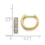 14k Yellow Gold Real Diamond Milgrain Hinged Hoop Earrings