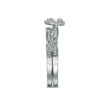 0.13 CT. T.W. Composite Natural Diamond Pear-Shaped Frame Bridal Engagement Ring Set in Sterling Silver